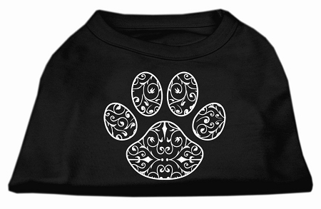 Henna Paw Screen Print Shirt Black XL